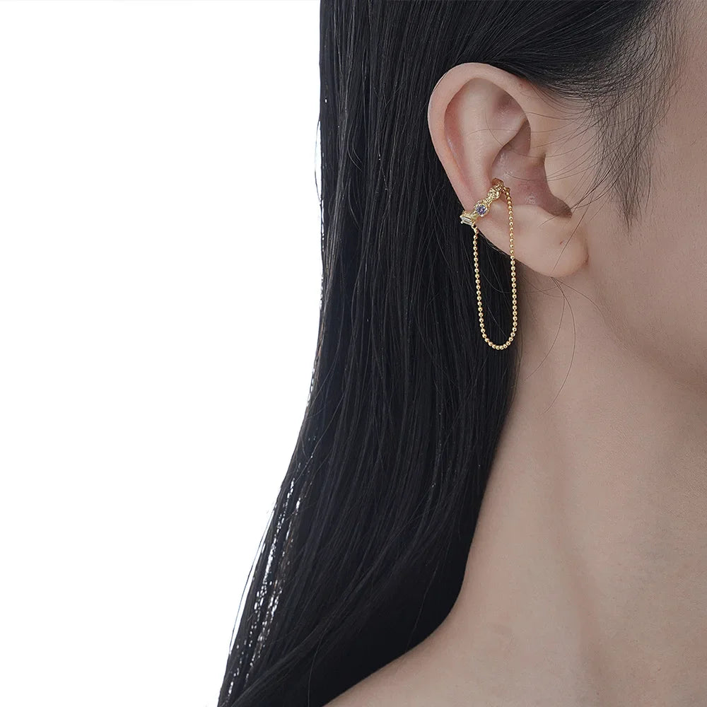 Ables Chic Solid 925 Silver Irregular Open Hoop Ear