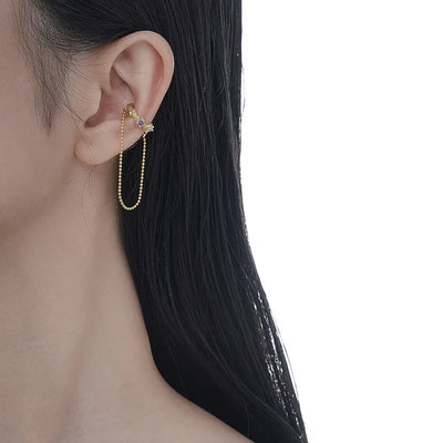 Ables Chic Solid 925 Silver Irregular Open Hoop Ear