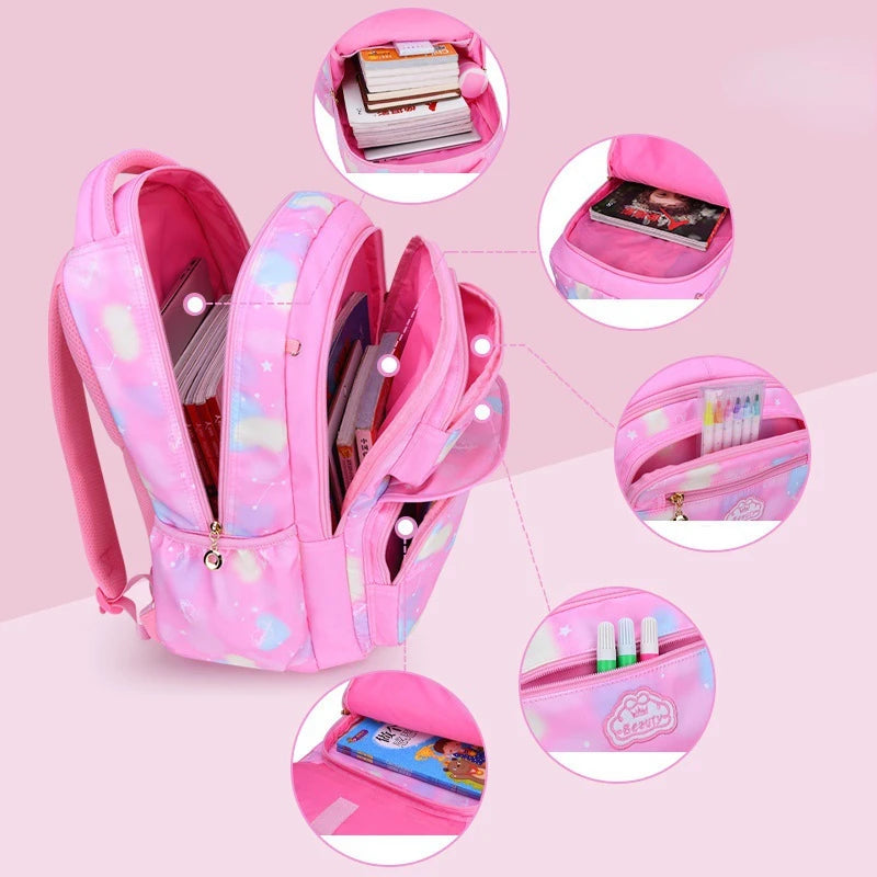 Girl Children Backpack School Bag Back Pack Pink for Kid Child