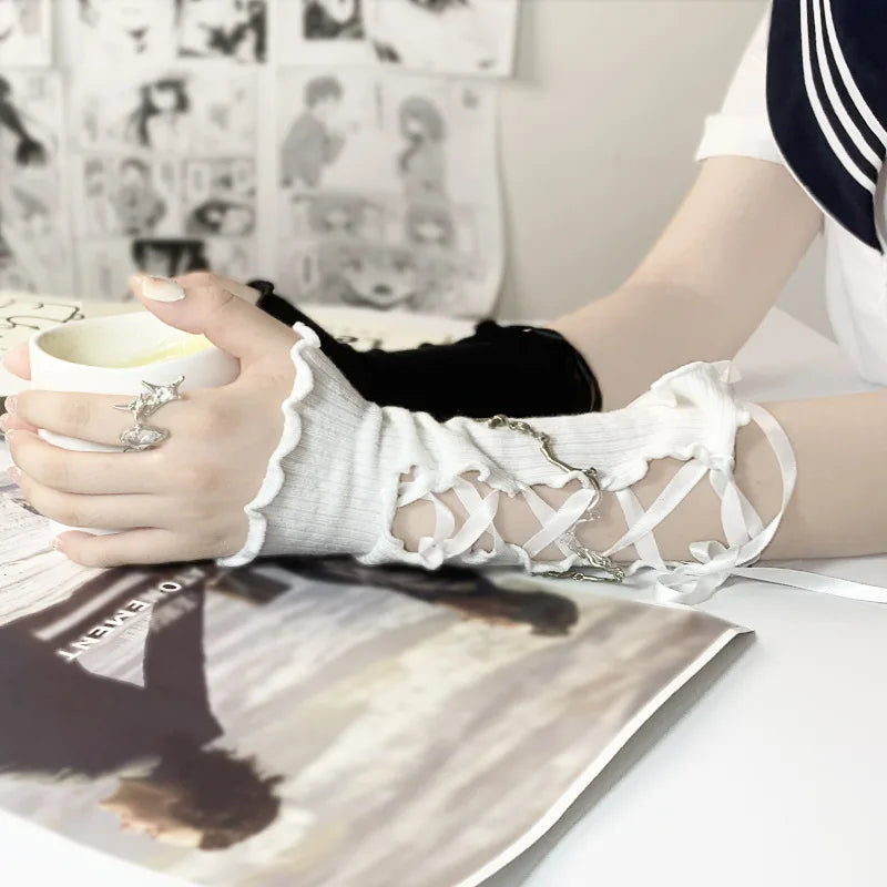 Y2k Lace Sleeve Lolita Gloves Girl Harajuku